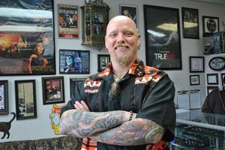 storm anderson in city weekly about year-round halloween tattoo shop