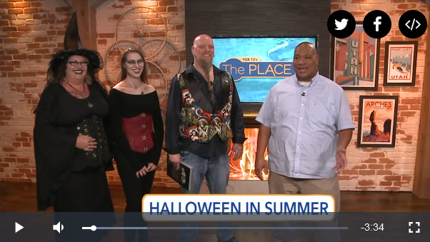 storm anderson and friends on FOX13 The Place with Big Budah for Halloween in Summer Festival