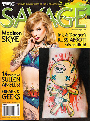 storm anderson in tattoo savage magazine, 2013 for voodoo themed tattoo art